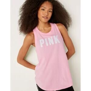 NWT Victoria Secret PINK Knit racerback slit back tank sz m